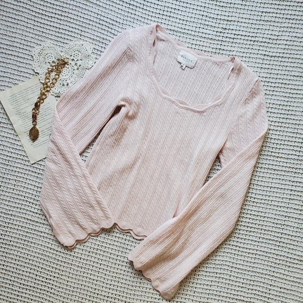 Pinque light pink knit long sleeve top